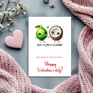 Funny Valentine’s Day Love Card with Cartoon Fruit