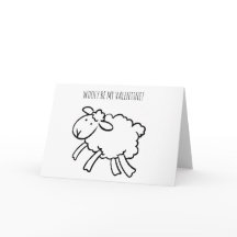 FUNNY Valentine Sheep Wooly be my Valentine card