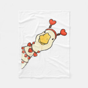 Funny Valentine Silly Gooses Duck Heart Love Match Fleece Blanket