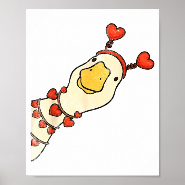 Funny Valentine Silly Gooses Duck Heart Love Match Poster (Front)