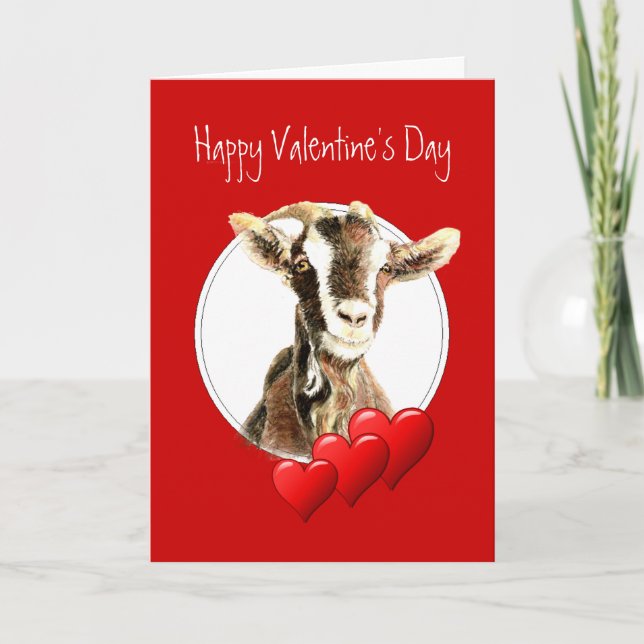 Funny Valentine to Old Goat, humour Holiday Card (Front)