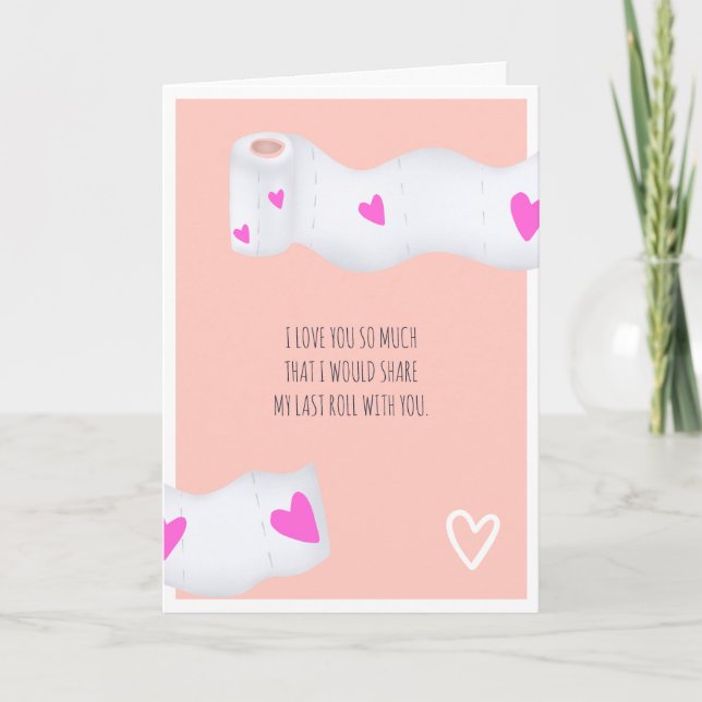 Funny valentine toilet roll  3 photos collage card (Front)