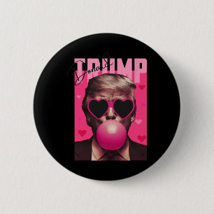 Funny Valentine Trump Pink Bubble Gum Cute Trump V 6 Cm Round Badge