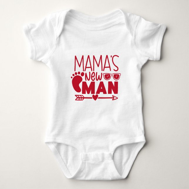 Funny Valentine Typography Baby Bodysuit (Front)