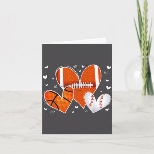 Funny Valentines Baseball Basketball Football Hear Card