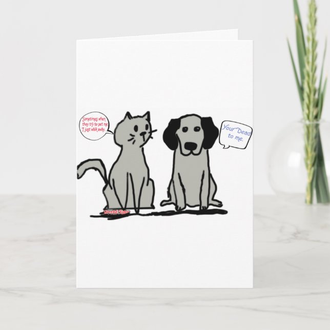 Funny Valentines Card Dog and Cat (Front)