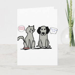 Funny Valentines Card Dog and Cat