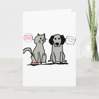 Funny Valentines Card Dog and Cat