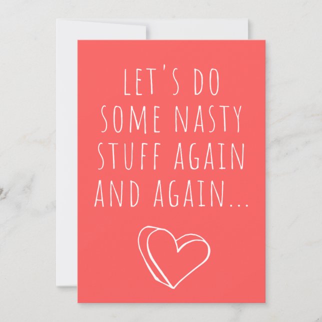 Funny Valentines Card - Let's do some nasty stuff (Front)
