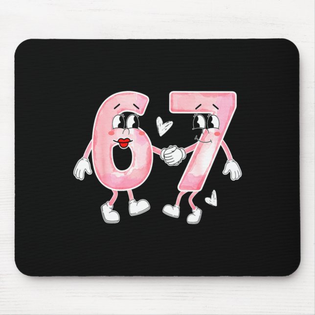 Funny Valentines Day 6 7 Six Seven Meme Valentine  Mouse Pad (Front)