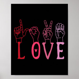 Funny Valentines Day Asl Poster