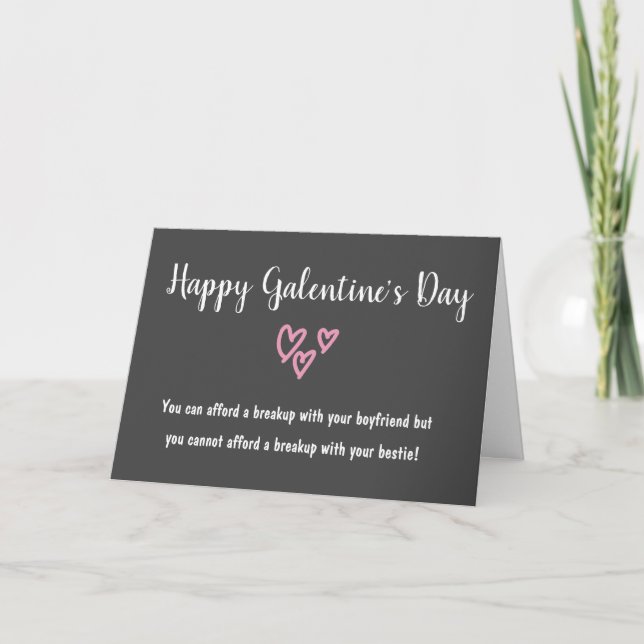 funny valentine's day best friend cute holiday card (Front)