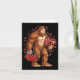 Funny Valentines Day Bigfoot Heart Love Sasquatch Card