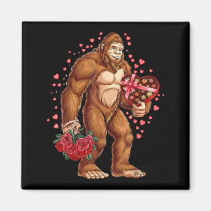 Funny Valentines Day Bigfoot Heart Love Sasquatch  Magnet