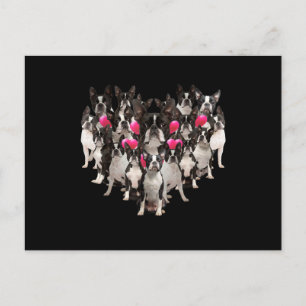 Funny Valentines Day Boston Terrier Heart Gift Dog Postcard