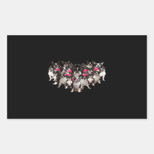 Funny Valentines Day Boston Terrier Heart Gift Dog Rectangular Sticker