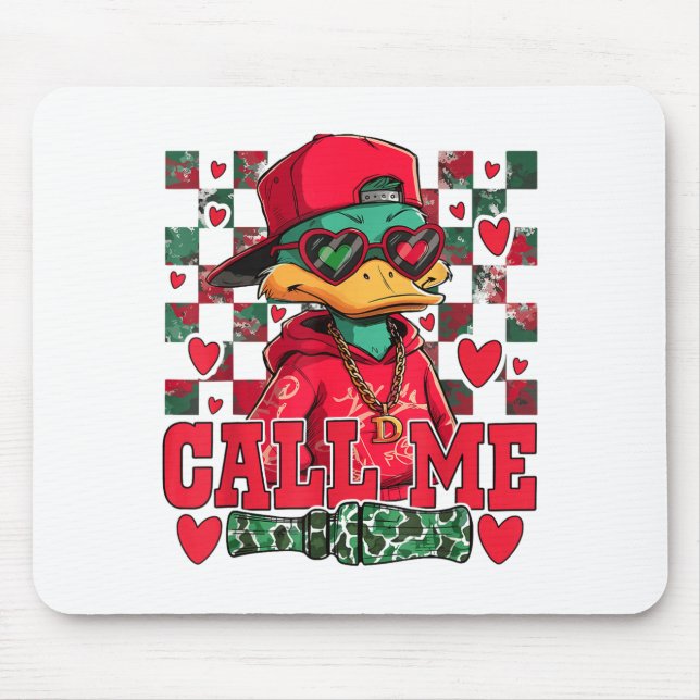 Funny Valentine's Day Boy Duck Hunting Call Me Tod Mouse Pad (Front)