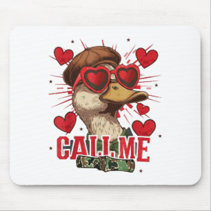 Funny Valentine's Day Boy Duck Hunting Call Me Tod Mouse Pad