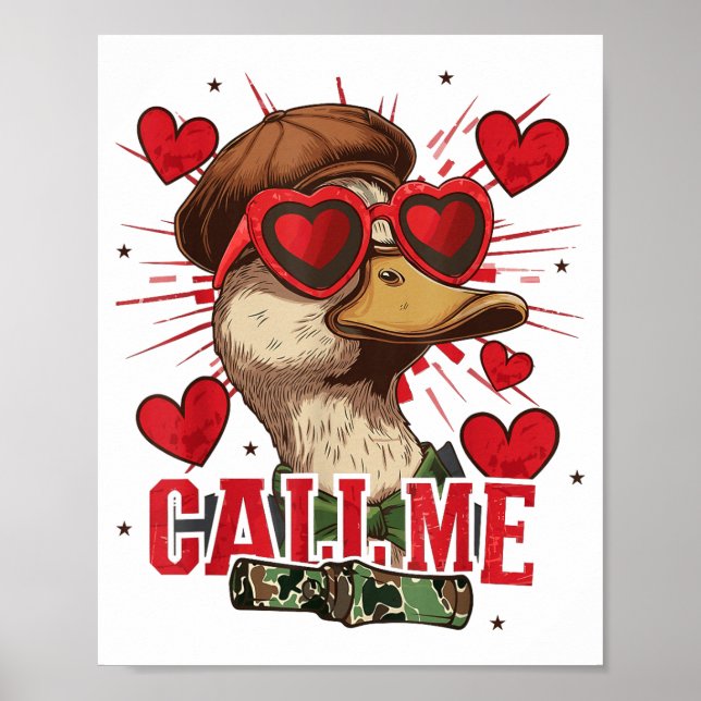 Funny Valentine's Day Boy Duck Hunting Call Me Tod Poster (Front)