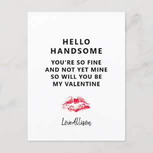 Funny Valentines Day Boyfriend Poem Personalised Holiday Postcard