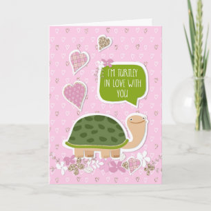 Funny Valentine's Day Card - Cute Turtle Cartoon
