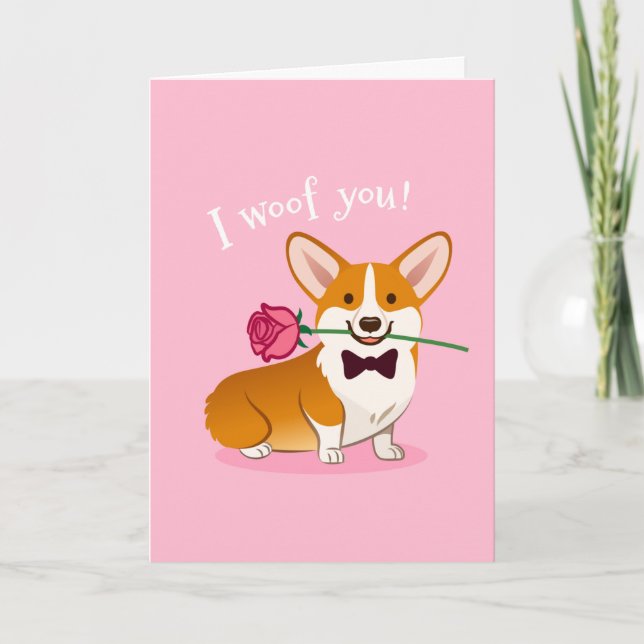 Funny Valentine's Day Card - I Woof You Card (Front)