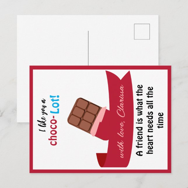 Funny Valentines Day Card Kids - Chocolate (Front/Back)