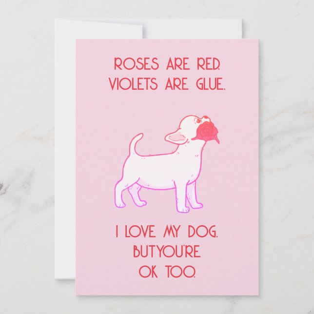 Funny Valentine's Day Card - Love Dog Design (Front)