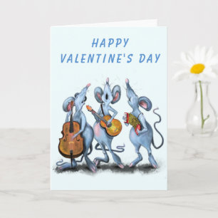 Funny Valentine's Day Card Musical Mouse Band