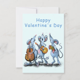 Funny Valentine's Day Card Romantic Musical Mouse