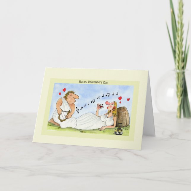 Funny Valentine's Day Cards Love Music Wine (Front)