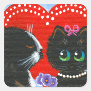 Funny Valentine's Day Cat Creationarts Sticker