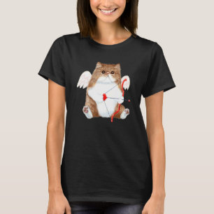 Funny Valentine's Day Cat Cupid Heart Persian Kitt T-Shirt
