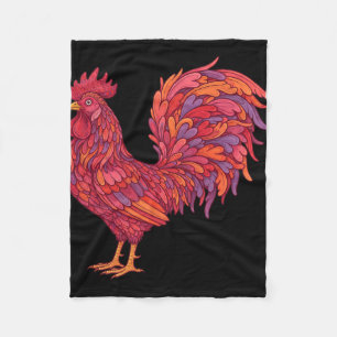 Funny Valentines Day Chicken Heart Chickens Mum Co Fleece Blanket