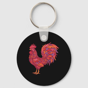 Funny Valentines Day Chicken Heart Chickens Mum Co Key Ring