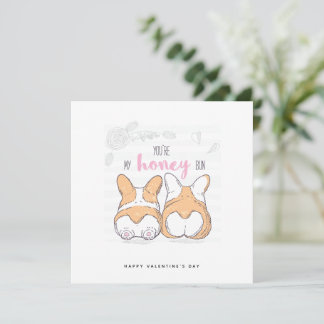 Funny Valentines Day Corgi Dog Butt Card