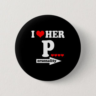 Funny Valentines Day Couple Matching I Love Her I 6 Cm Round Badge