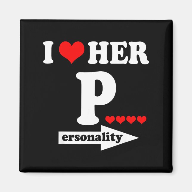 Funny Valentine's Day Couple Matching I Love Her I Magnet (Front)