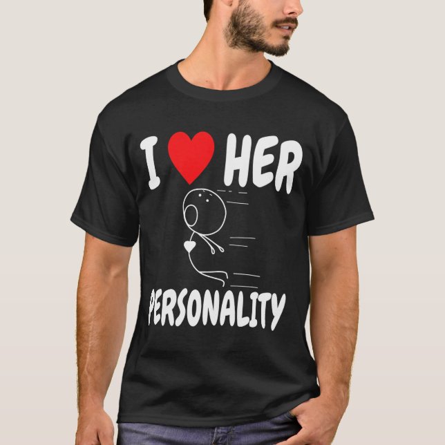 Funny Valentine's Day Couple Matching I Love Her I T-Shirt (Front)