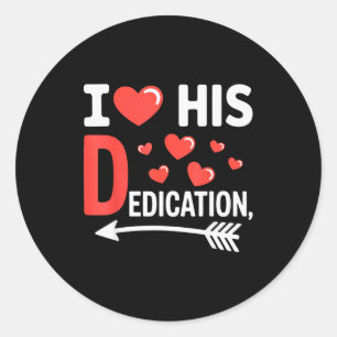 Funny Valentines Day Couple Matching I Love His De Classic Round Sticker