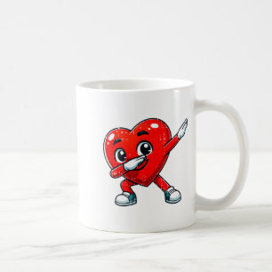 Funny Valentines Day Dabbing Heart Lover Men Kids Coffee Mug