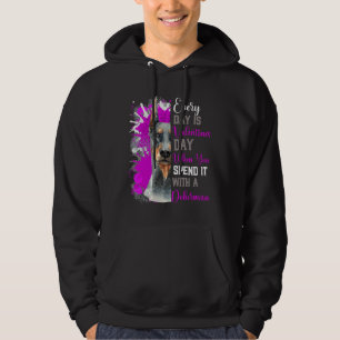 Funny Valentines Day Doberman Mum Mother Owner Sit Hoodie