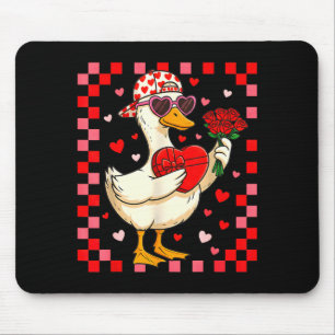 Funny Valentines Day Duck Heart Valentine Cud Kids Mouse Pad