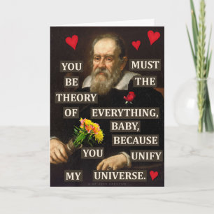 Funny Valentine's Day Galileo Physics Geek Love Holiday Card