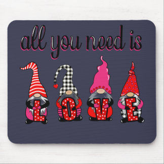 Funny Valentine's Day Gnome Mouse Pad