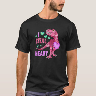 Funny Valentines Day Graphic Shirt Dinosaur I Stee
