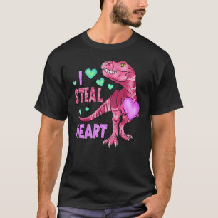 Funny Valentines Day Graphic Shirt Dinosaur I Stee