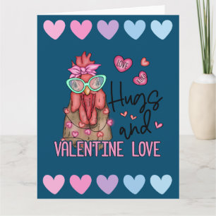 Funny Valentine's Day Greeting Card With A Chicken