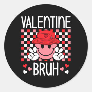 Funny Valentine's Day Heart Kids Boys Girls Valent Classic Round Sticker