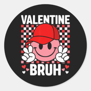 Funny Valentine's Day Heart Kids Boys Girls Valent Classic Round Sticker
